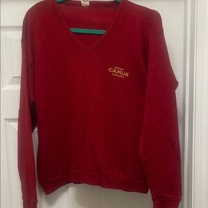 Vintage 80s Camus Napoleon cognac Red V-Neck Sweater